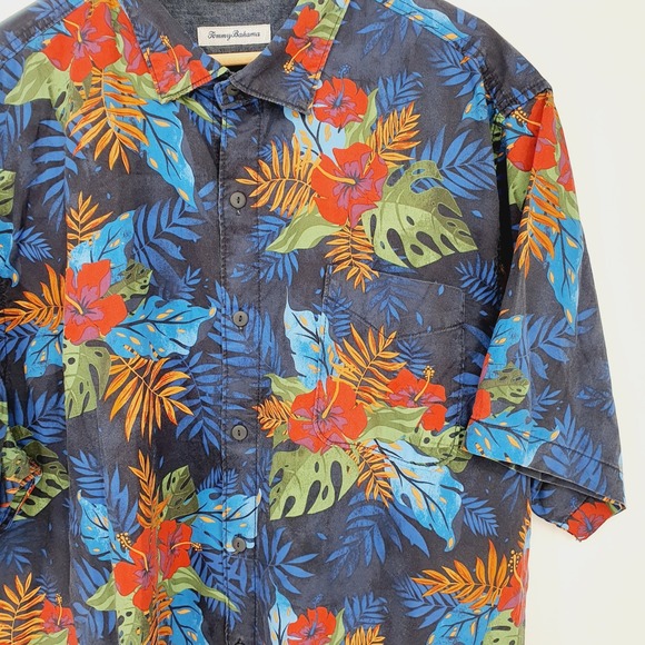Tommy Bahama Mens Orange Green Orange Floral Camp Short Sleeve Shirt Size XXL‎ - Picture 5 of 8